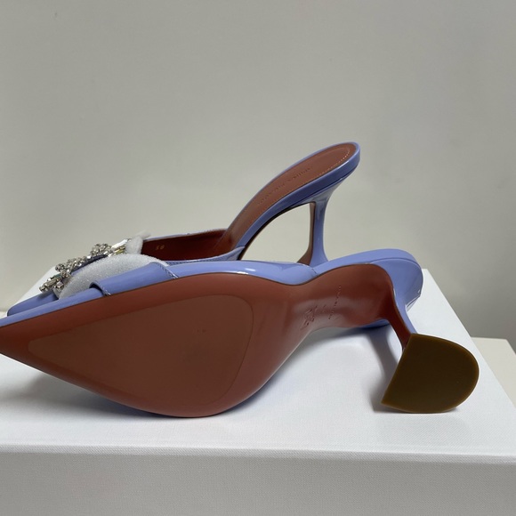 Amina Muaddi Begum 95 Crystal Leather Mules - Picture 6 of 6